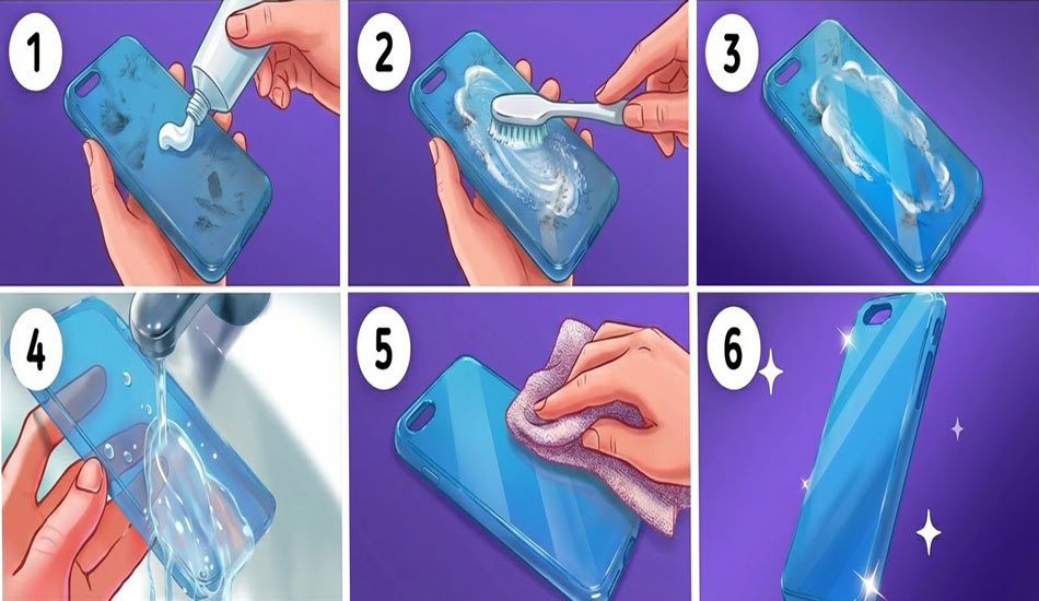 تمیز کردن قاب گوشی سیلیکونی رنگی