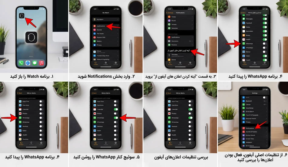 نمایش پیام واتساپ روی مچ بند هوشمند