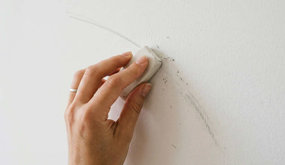 آموزش پاک کردن اثر مداد از روی دیوار گچی