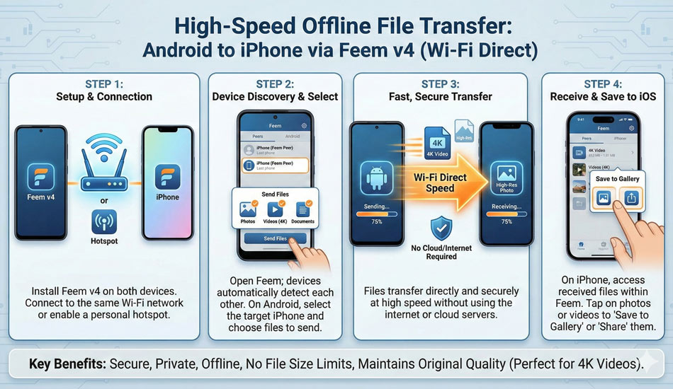 انتقال عکس از اندروید به آیفون