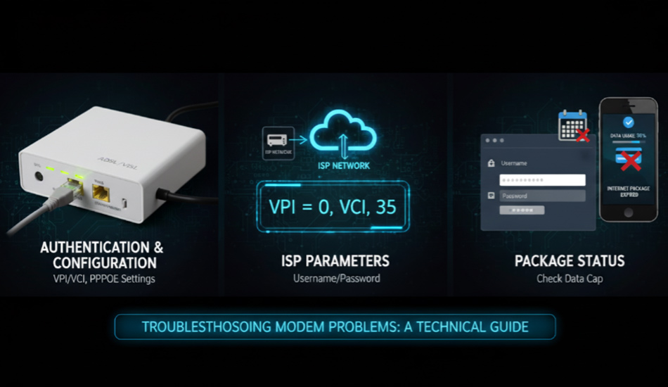 عیب یابی مودم
