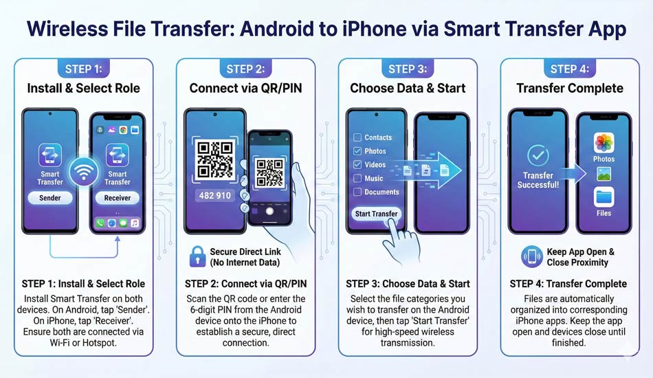 انتقال فایل از اندروید به آیفون