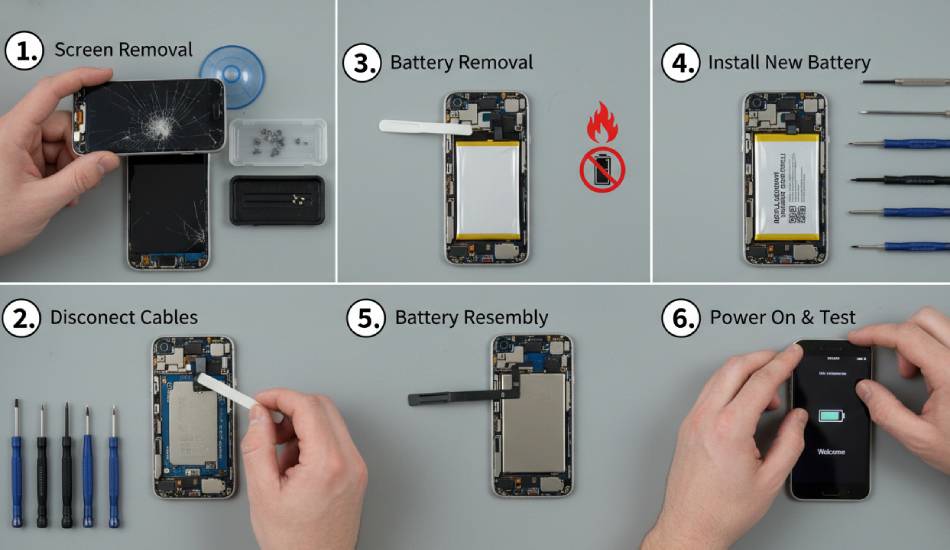 آموزش تعویض باتری موبایل