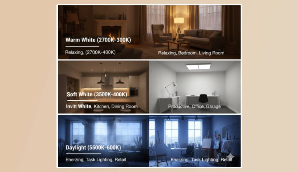 جدول دمای رنگ نور بر حسب کلوین