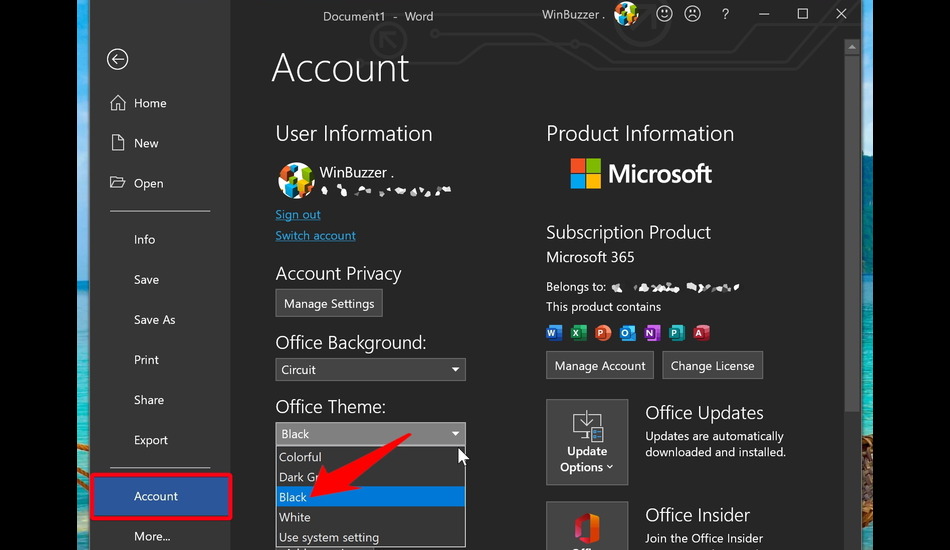 آموزش فعال کردن دارک مود در ورد، اکسل و پاورپوینت