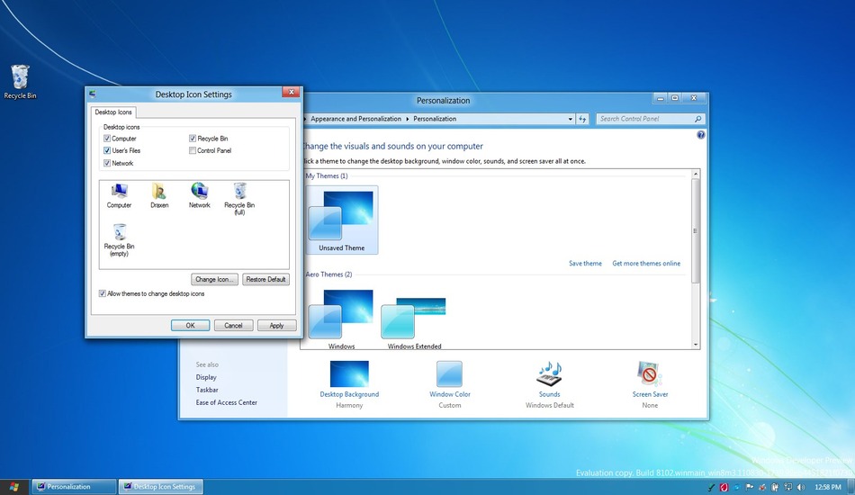 آوردن آیکون‌های اصلی ویندوز روی دسکتاپ