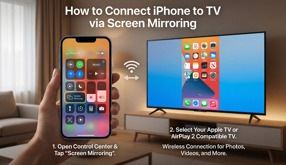 نحوه اتصال آیفون به تلویزیون