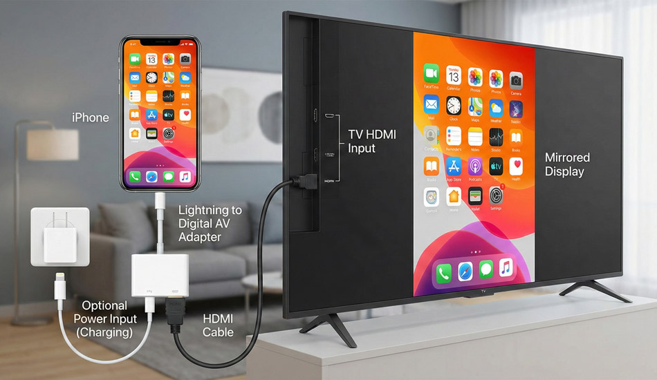 نحوه وصل کردن ایفون به تلویزیون