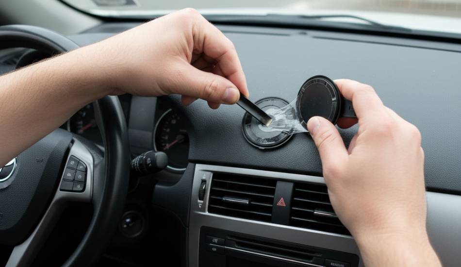 نحوه نصب هولدر موبایل روی داشبورد ماشین بدون آسیب