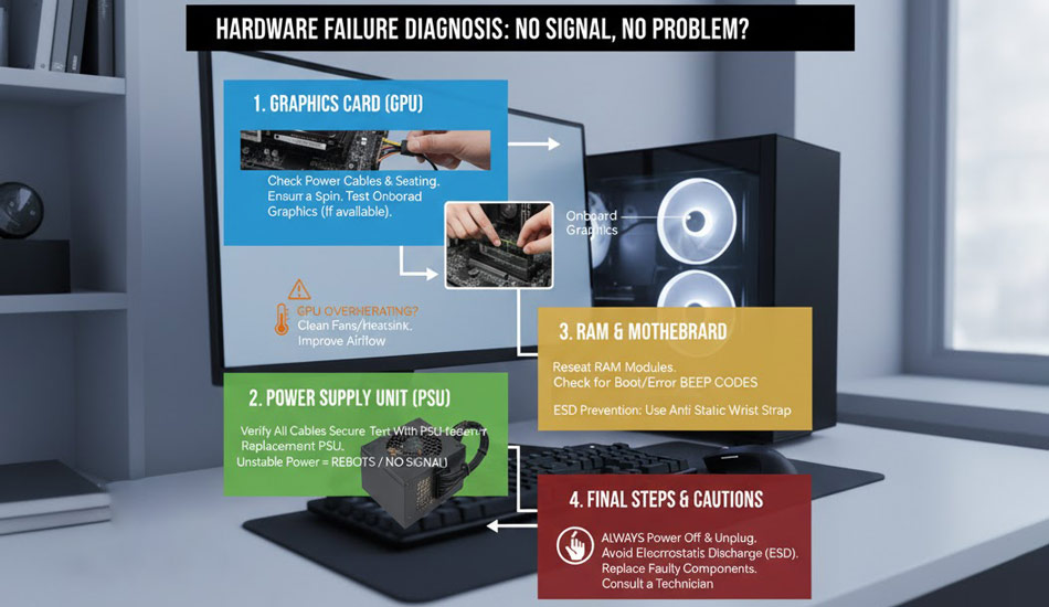 علت خاموش شدن صفحه مانیتور 