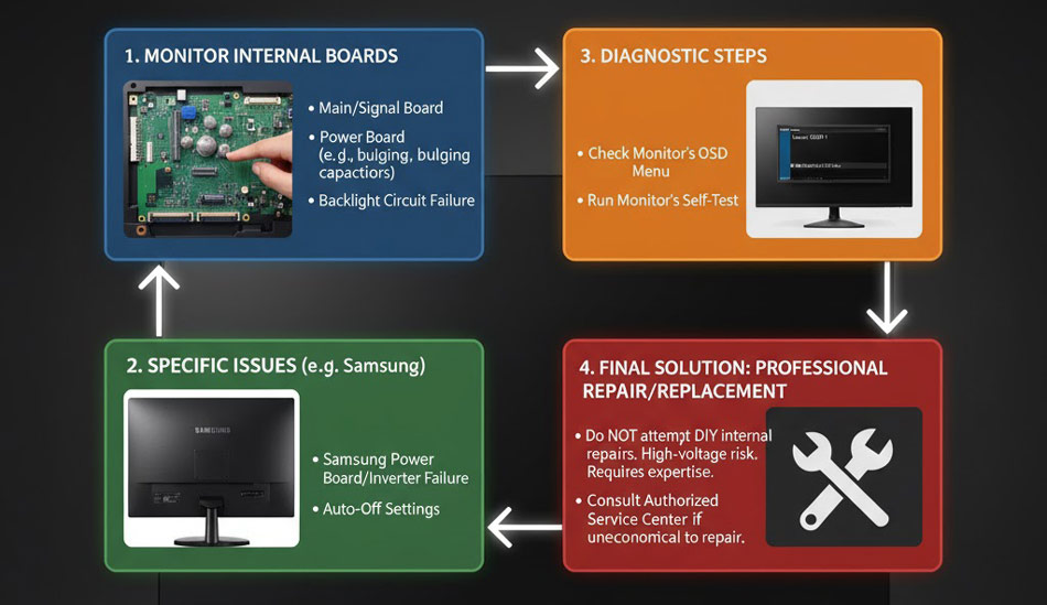 روشن بودن کیس اما خاموش شدن مانیتور