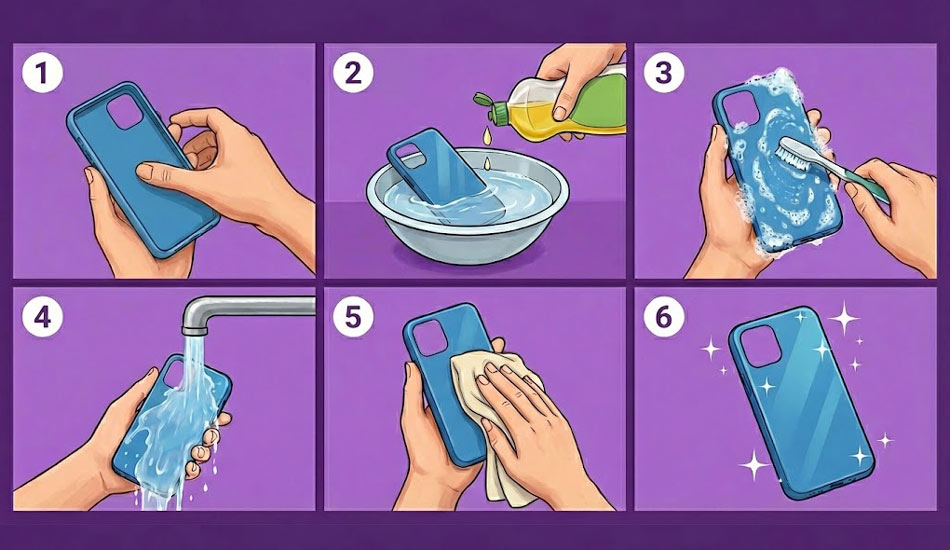 تمیز کردن قاب سیلیکونی