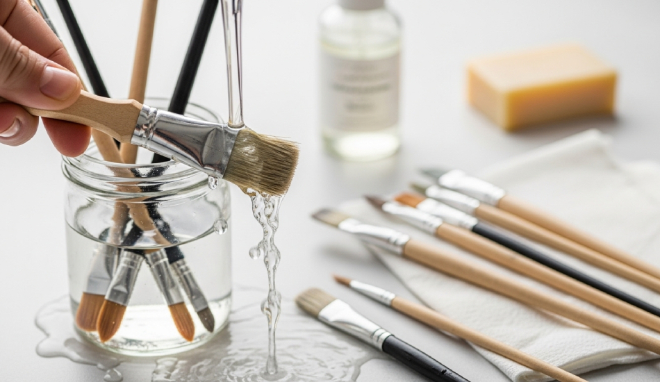 نحوه شستن قلم مو با صابون