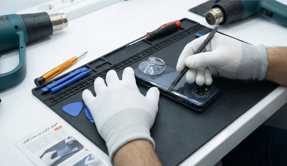 نحوه باز کردن قاب پشت گوشی