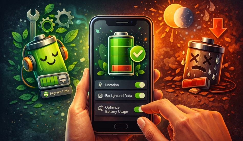مصرف باتری برنامه‌های پس‌زمینه