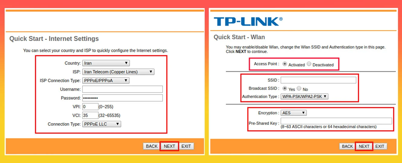 تنظیم مودم tp link