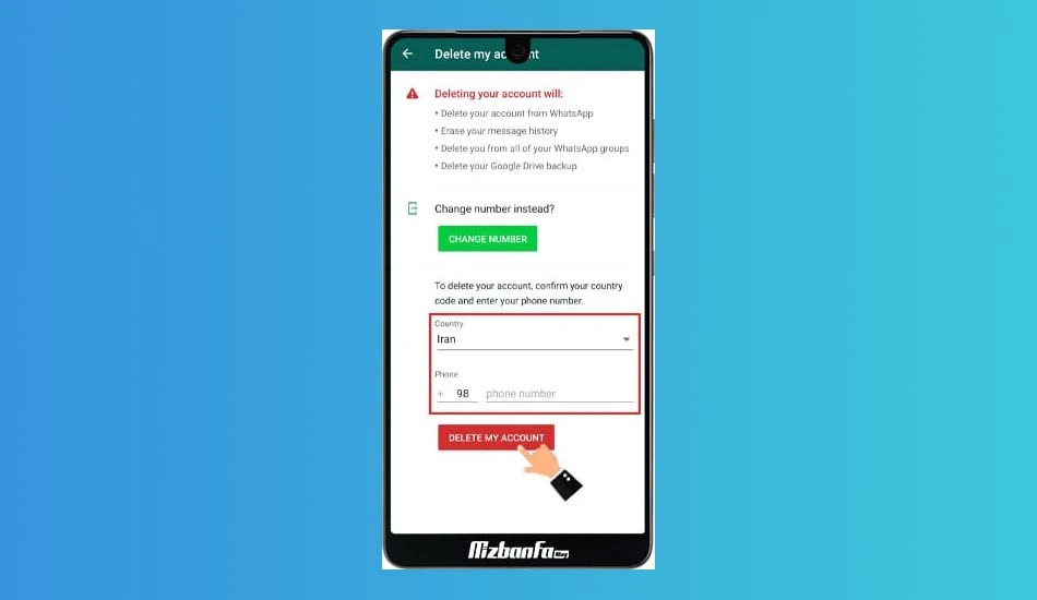 حذف اکانت واتساپ و پاک کردن تمام پیام ها