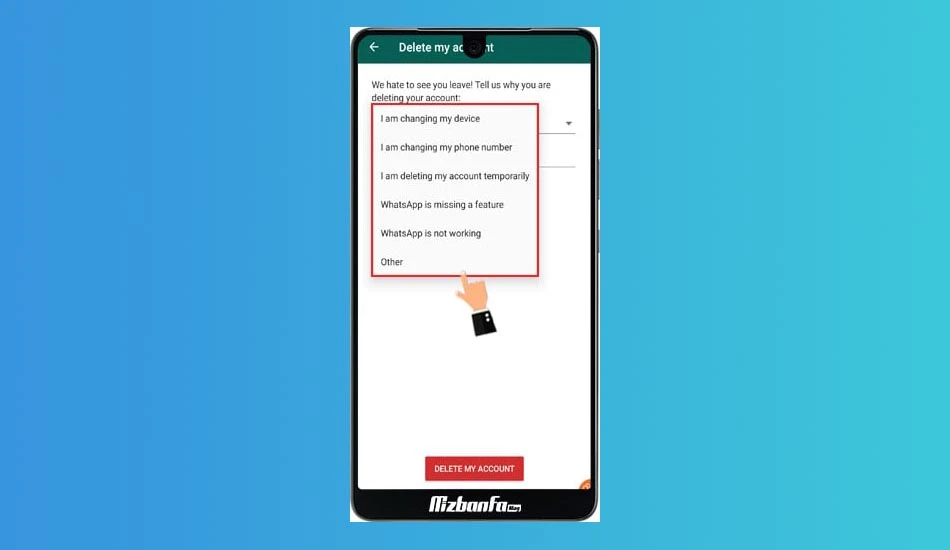 آموزش حذف اکانت Whatsapp