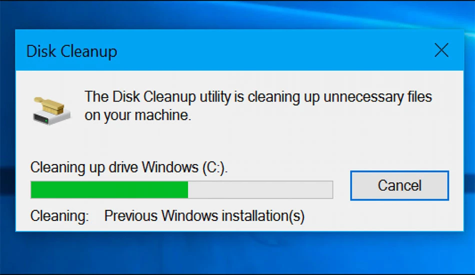 استفاده از ابزار Disk Cleanup یکی از روش‌های آزادسازی فضا در هارد دیسک است