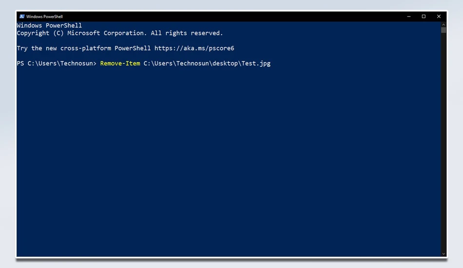 پاک کردن اجباری فایل از طریق PowerShell