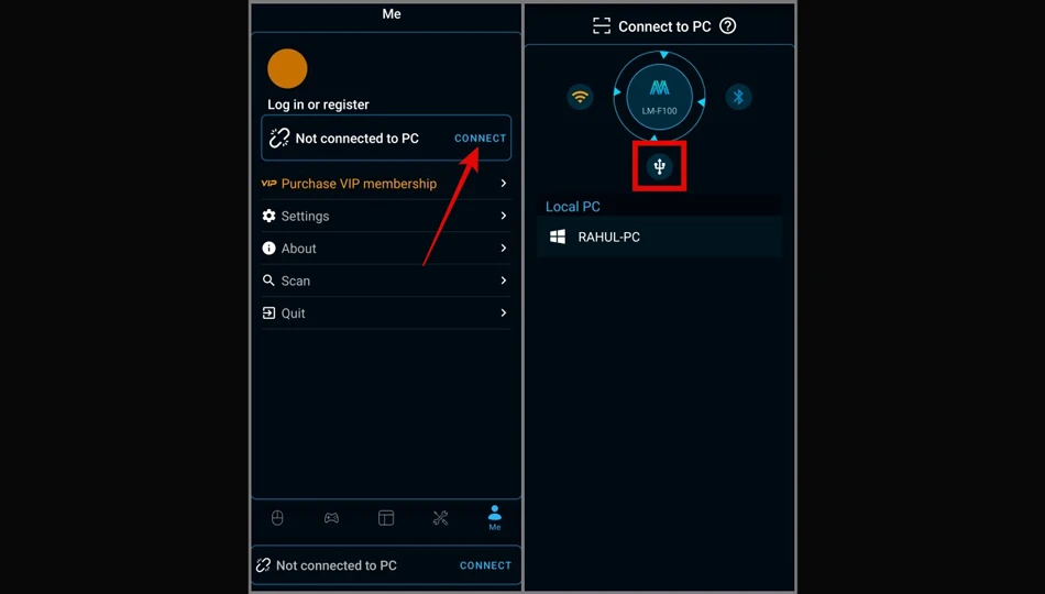 تبدیل گوشی به دسته بازی کامپیوتر با کابل usb