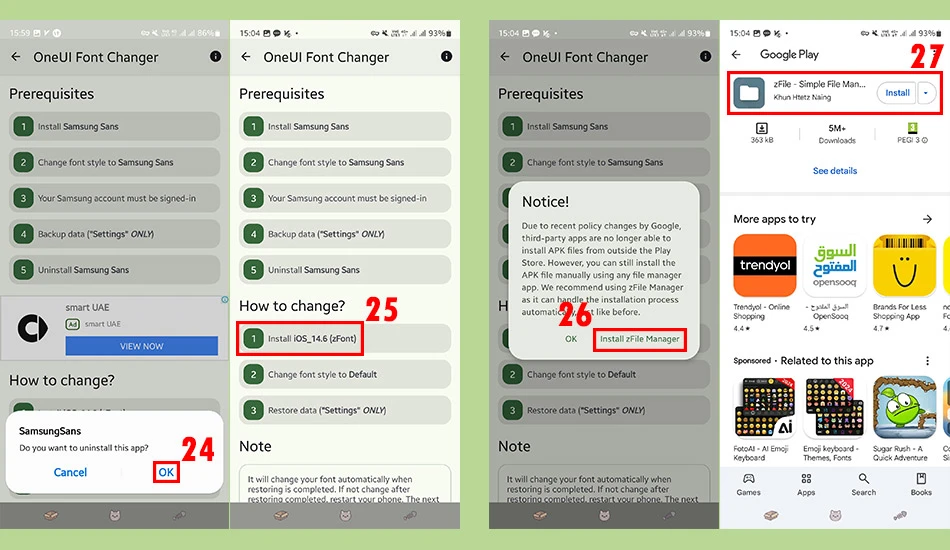 تبدیل ایموجی سامسونگ به ایفون با zfont