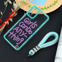 قاب طرحدار Girls Can Do محافظ لنزدار + بند آویز لنیارد Samsung Galaxy A03s / A02s