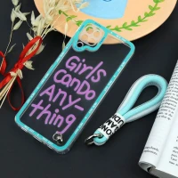 قاب طرحدار Girls Can Do محافظ لنزدار + بند آویز لنیارد Samsung Galaxy A12
