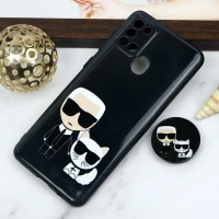 قاب PC محافظ لنز دار طرح Boss Cat + پاپ سوکت Samsung Galaxy A21s