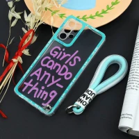 قاب طرحدار Girls Can Do محافظ لنزدار + بند آویز لنیارد Samsung Galaxy A32 4G