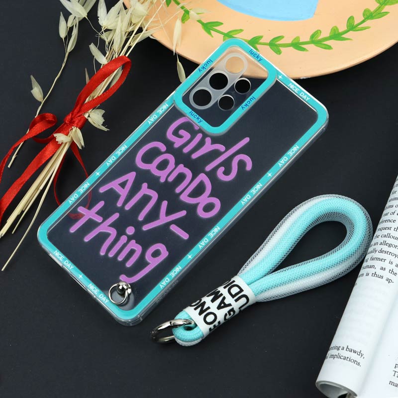 قاب طرحدار Girls Can Do محافظ لنزدار + بند آویز لنیارد Samsung Galaxy A33 5G