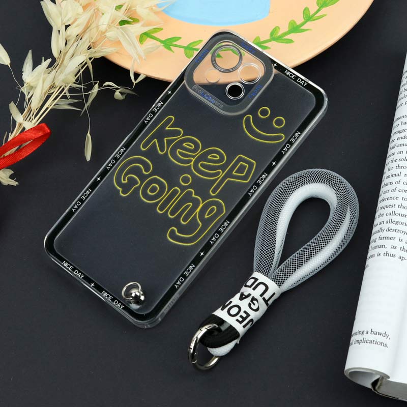 قاب طرحدار Keep Going محافظ لنزدار + بند آویز لنیارد Xiaomi Mi 11 Lite