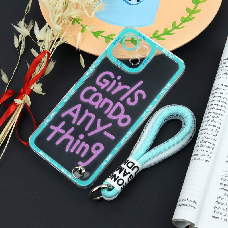 قاب طرحدار Girls Can Do محافظ لنزدار + بند آویز لنیارد Xiaomi Mi 11 Lite