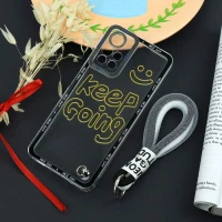 قاب طرحدار Keep Going محافظ لنزدار + بند آویز لنیارد Xiaomi Poco M4 Pro