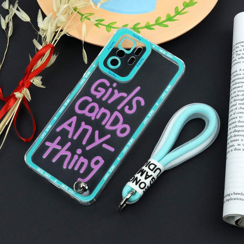 قاب طرحدار Girls Can Do محافظ لنزدار + بند آویز لنیارد Xiaomi Poco X3 GT