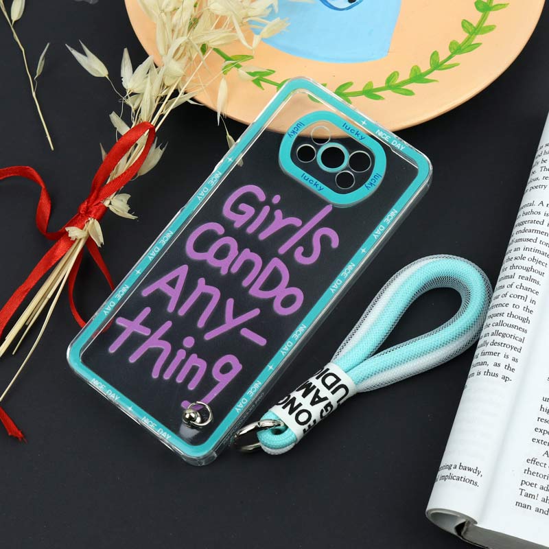 قاب طرحدار Girls Can Do محافظ لنزدار + بند آویز لنیارد Xiaomi Poco X3
