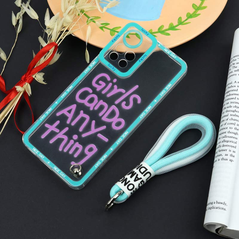 قاب طرحدار Girls Can Do محافظ لنزدار + بند آویز لنیارد Xiaomi Redmi Note 11 Pro Plus