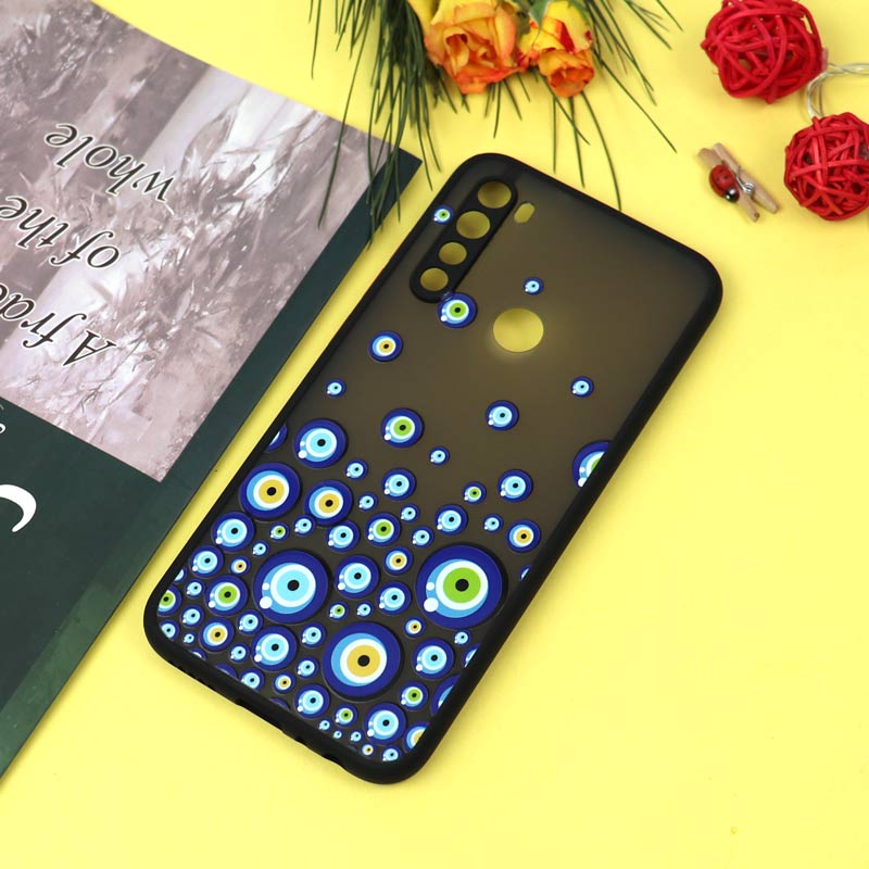 قاب PC مات محافظ لنزدار طرحدار چشم و نظر شیائومی Redmi Note 8