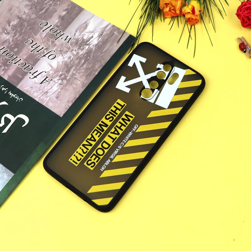 قاب PC مات محافظ لنزدار طرحدار Off White شیائومی Redmi Note 8 Pro