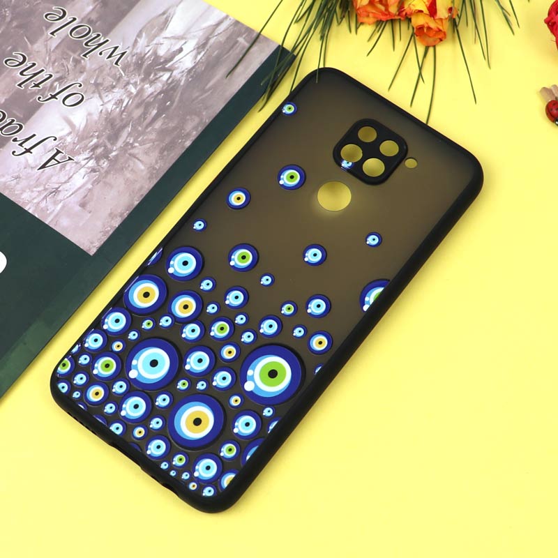 قاب PC مات محافظ لنزدار طرحدار چشم و نظر شیائومی Redmi Note 9