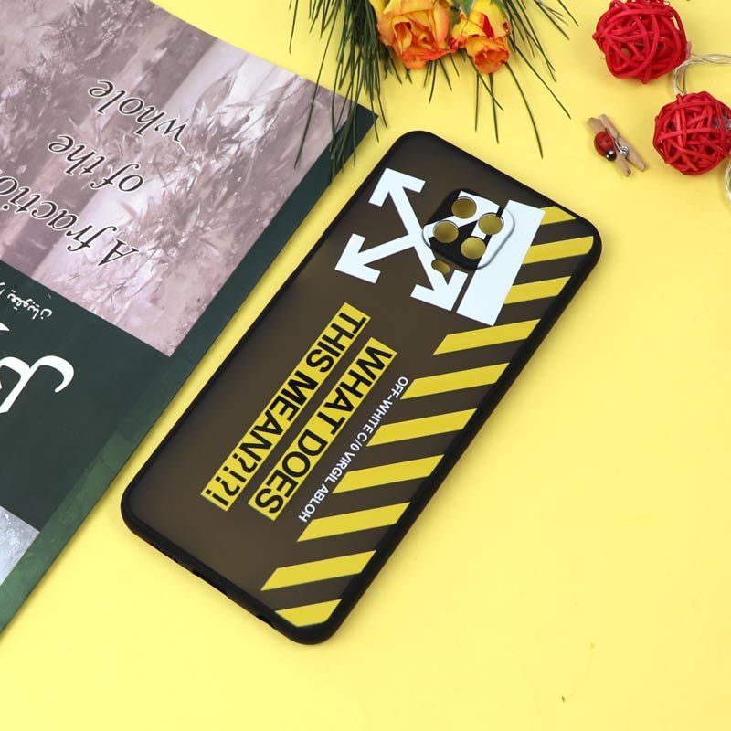قاب PC مات محافظ لنزدار طرحدار Off White شیائومی Redmi Note 9s / Note 9 Pro
