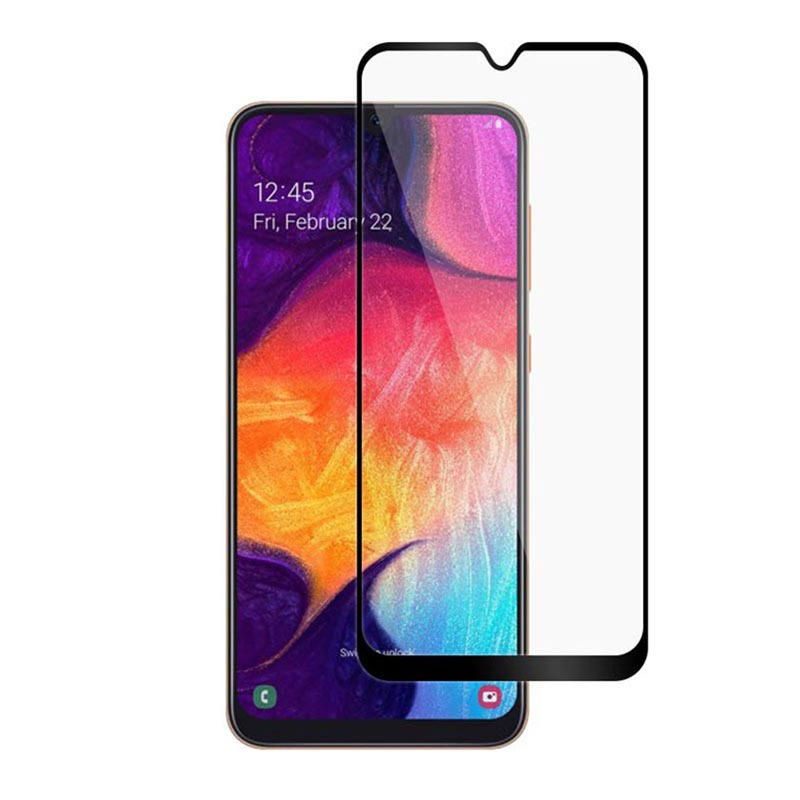 گلس تمام چسب Samsung A10s مشکی