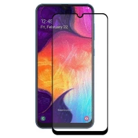 گلس تمام چسب Samsung A30 مشکی