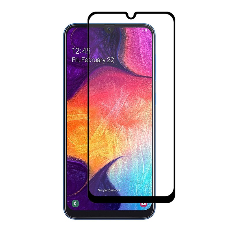 گلس تمام چسب Samsung A50s مشکی