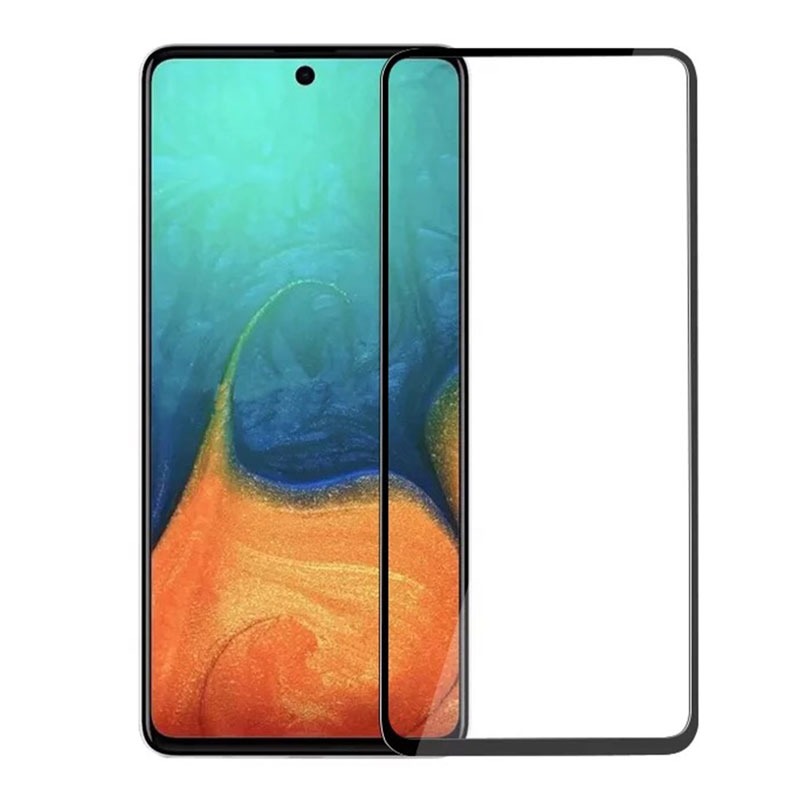 گلس تمام چسب Samsung A51 مشکی
