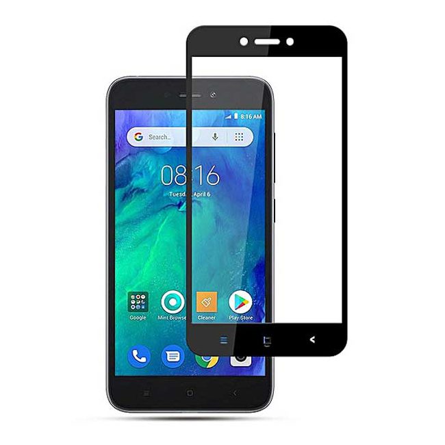 گلس تمام چسب Xiaomi Redmi GO مشکی