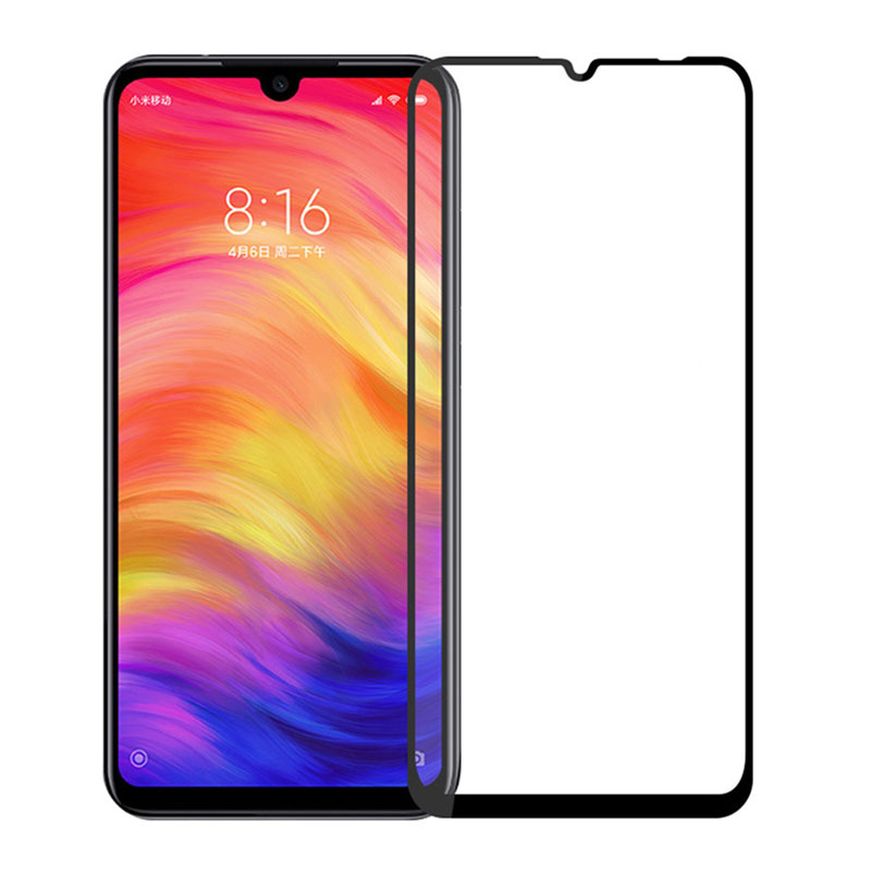 گلس تمام چسب Xiaomi Redmi Note 7 مشکی