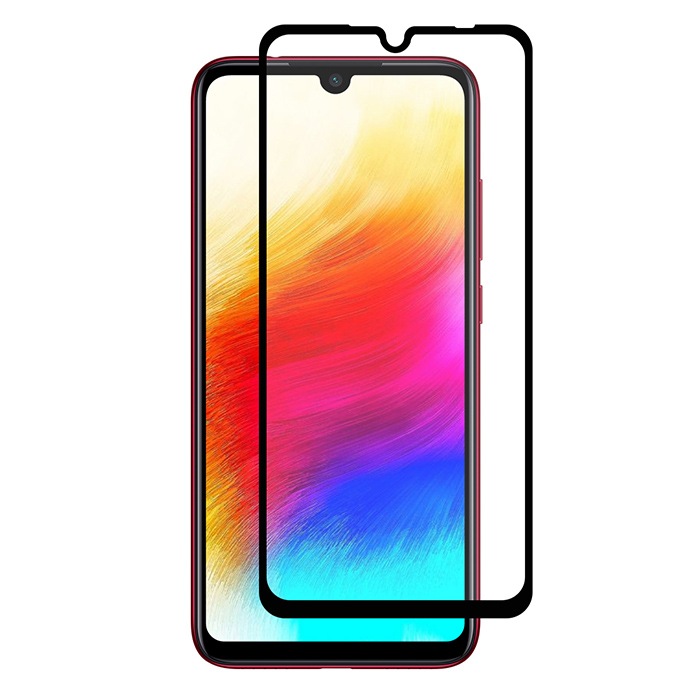 گلس تمام چسب Xiaomi Redmi 7 مشکی