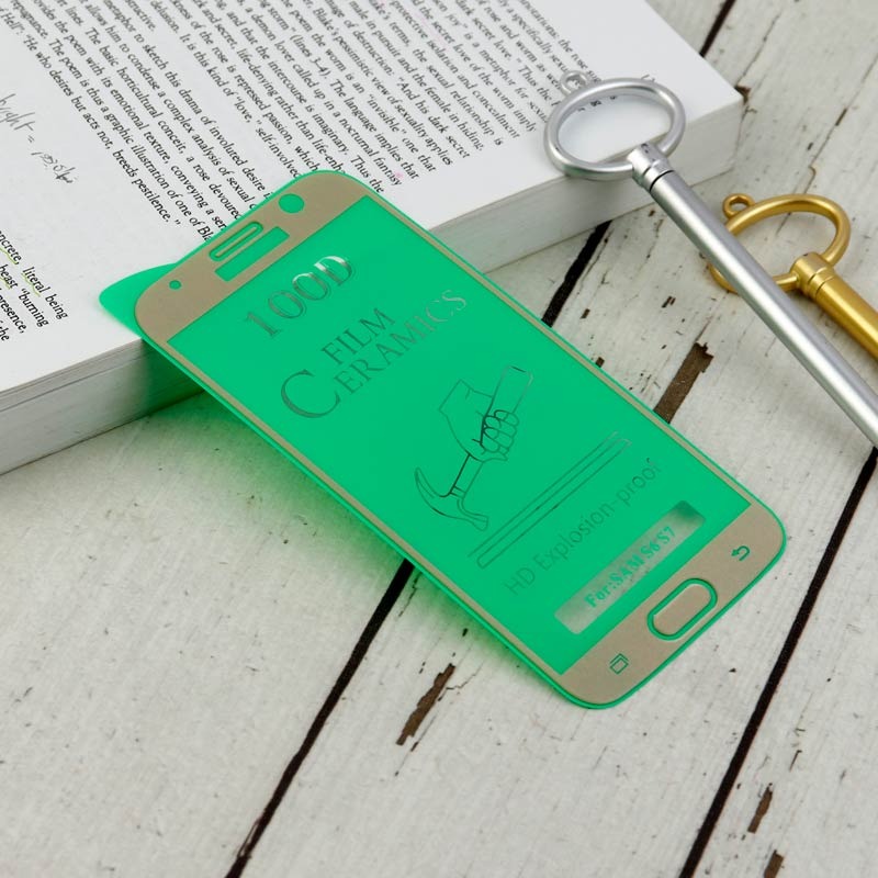 گلس سرامیکی براق Samsung Galaxy S6/S7 طلایی