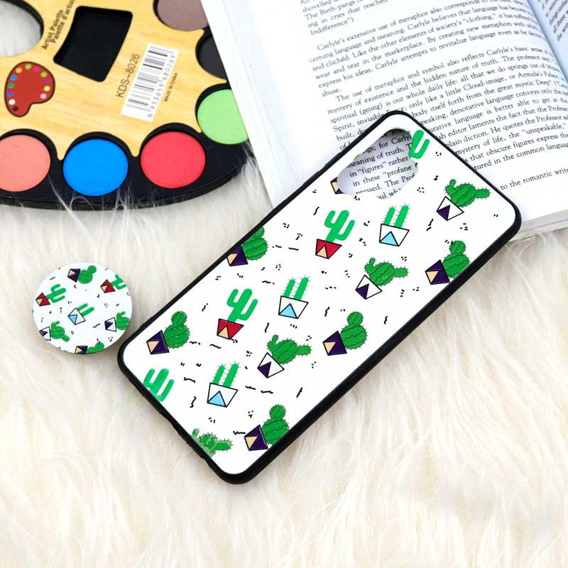 قاب فانتزی برجسته + پاپ سوکت طرح کاکتوس سامسونگ A32 4G سری D